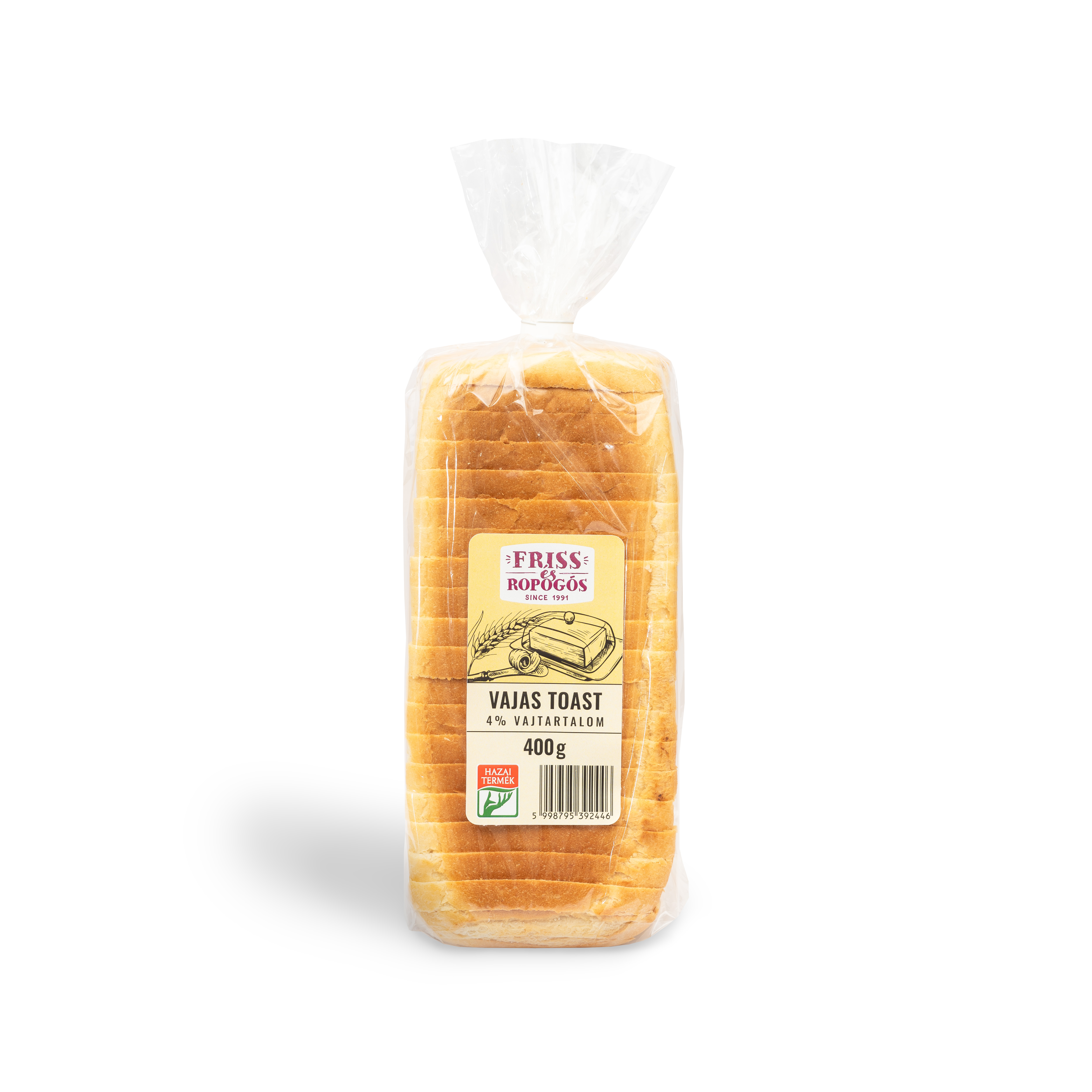 FRISS ÉS ROPOGÓS Vajas toast 4% vajtartalommal 400g (szeletelt)